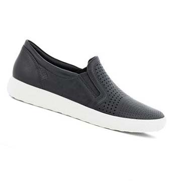 Women's Ecco Soft 7 Slip-on Sneakers Black | SG 244EBC